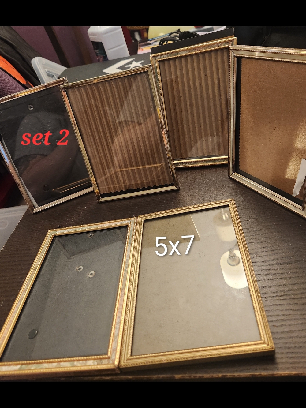 Gold Tone 5x7 Picture Frame Set - Vintage Style (Set of 6)